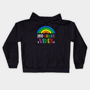 2nd Grade Vibes Rainbow Back to School Kids Kids Hoodie